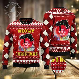 Meowy Christmas unisex womens & mens, couples matching, friends, funny family ugly christmas holiday sweater gifts 1 | Favorety AU