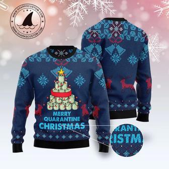 Merry quarantine christmas 2020 Ugly Christmas Sweater unisex womens & mens, couples matching, friends, funny family ugly christmas holiday sweater gifts | Favorety UK