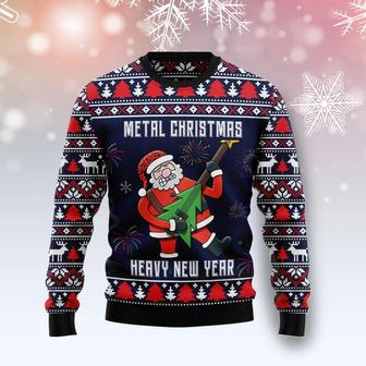 Metal Christmas Heavy New Year unisex womens & mens, couples matching, friends, funny family ugly christmas holiday sweater gifts | Favorety UK