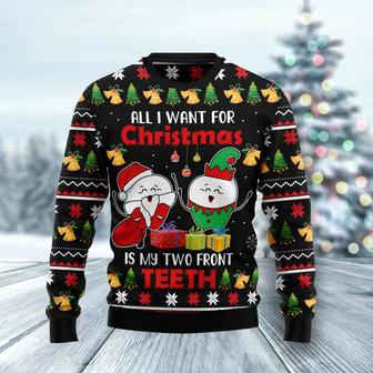 My Two Front Teeth Ugly Christmas Sweater unisex womens & mens, couples matching, friends, funny family ugly christmas holiday sweater gifts | Favorety DE