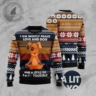 Peace Love And Dog Ugly Christmas Sweater | Favorety UK