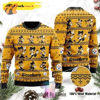 Pittsburgh Steelers Mickey Mouse Pittsburgh Steelers Ugly Christmas Sweate | Favorety