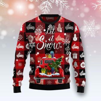 Red Truck Let It Snow Ugly Christmas Sweater | Favorety