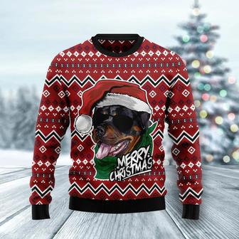 Rottweiler Merry Christmas unisex womens & mens, couples matching, friends, funny family ugly christmas holiday sweater gifts | Favorety CA