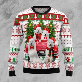 Samoyed Red Truck Ugly Christmas Sweater | Favorety UK