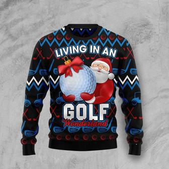 Santa Clause Golf Wonderland Ugly Christmas Sweater unisex womens & mens, couples matching, friends, funny family sweater gifts | Favorety AU