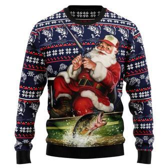 Santa Fishing Ugly Christmas Sweater | Favorety UK