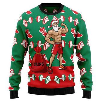 Santa Gym Ugly Christmas Sweater | Favorety