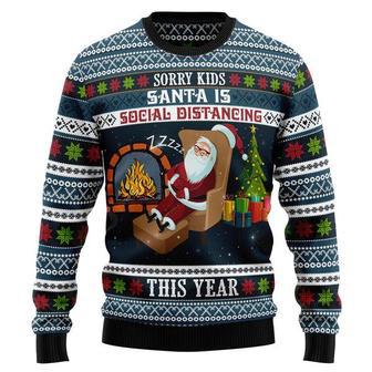 Santa Is Social Distancing Ugly Christmas Sweater | Favorety