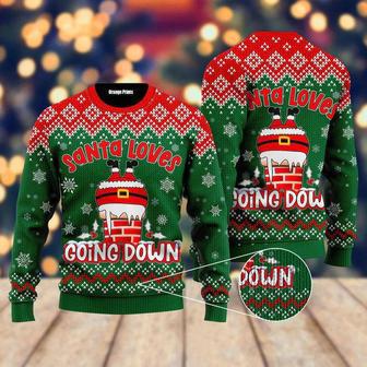 Santa Loves Going Down Funny Ugly Christmas Sweater For Men & Women | Favorety CA