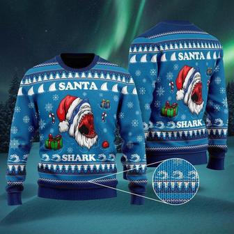 Santa Shark Christmas Sweater For Men & Women | Favorety