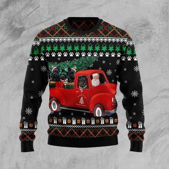 Scottish Terrier and Red Truck Ugly Christmas Sweater | Favorety