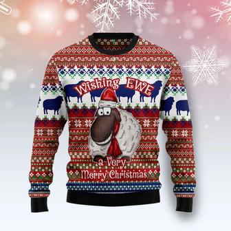 Sheep Wishing EWE Ugly Christmas Sweater | Favorety CA