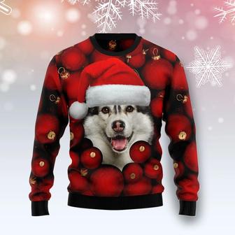 Siberian Husky Christmas unisex womens & mens, couples matching, friends, funny family ugly christmas holiday sweater gifts | Favorety