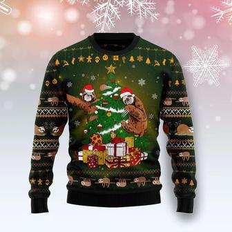 Sloth Christmas Tree Ugly Christmas Sweater | Favorety AU