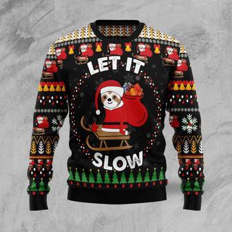 Sloth Let It Slow Ugly Christmas Sweater | Favorety CA