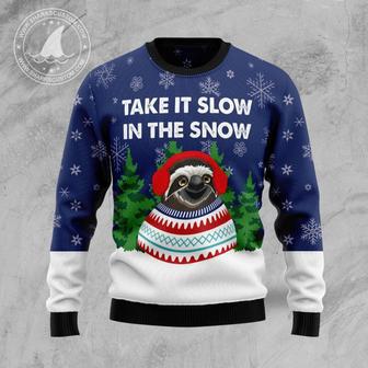 Sloth Take It Slow Ugly Christmas Sweater | Favorety AU