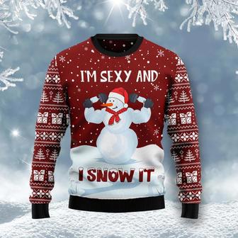 Snowman Christmas Ugly Christmas Sweater unisex womens & mens, couples matching, friends, funny family ugly christmas holiday sweater gifts | Favorety