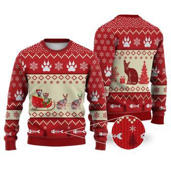 Sphynx Cat Reindeer Christmas Sweater Christmas Knitted Print Sweatshirt | Favorety CA