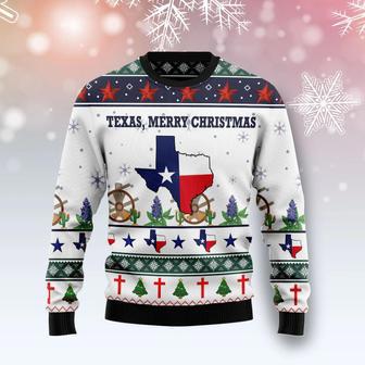 Texas Merry Christmas unisex womens & mens, couples matching, friends, funny family ugly christmas holiday sweater gifts | Favorety CA