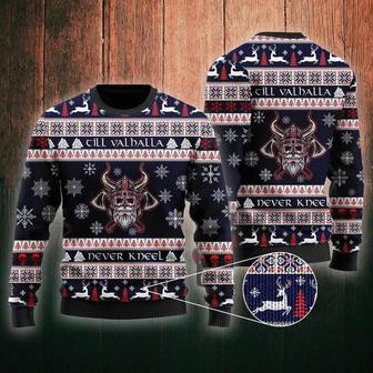 Till Valhalla Never Kneel Ugly Christmas Sweater For Men & Women | Favorety UK