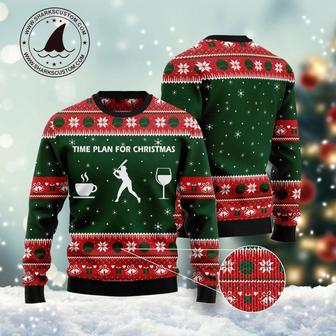 Time Plan For Christmas Baseball unisex womens & mens, couples matching, friends, baseball lover, funny family ugly christmas holiday sweater gifts 2 | Favorety