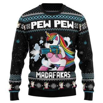 Unicorn Pew Pew Ugly Christmas Sweater | Favorety UK