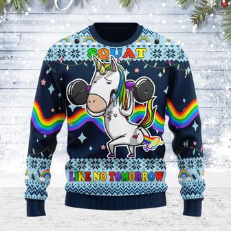 Unicorn Squat Like No Tomorrow Ugly Christmas Sweater | Favorety