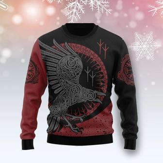 Viking Raven Ugly Christmas Sweater unisex womens & mens, couples matching, friends, funny family ugly christmas holiday sweater gifts | Favorety UK