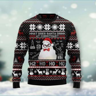 What Does Santa Drink At Christmas Ugly Christmas Sweater | Favorety DE