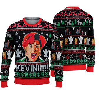 Home Alone Kevin Knitting Pattern Full Printed Sweatshirt, Home Alone Sweater - Thegiftio UK