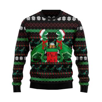 Funny Dinosaur Ugly Christmas Sweaters , Mens Sweater Xmas Holiday Crew Neck Shirt Set 07 - Thegiftio UK