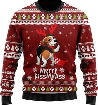 Beagle Naughty Dog Ugly Christmas Sweater For Women - Thegiftio UK