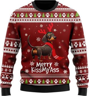 Dachshund Naughty Dog Ugly Christmas Sweater For Women - Thegiftio UK