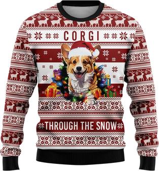 Dog Corgi Ugly Christmas Sweaters Funny Pet Lover Mens Sweater Crewneck Sweatshirt - Thegiftio UK
