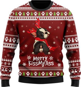 Frenchie Naughty Dog Ugly Christmas Sweater For Women - Thegiftio UK