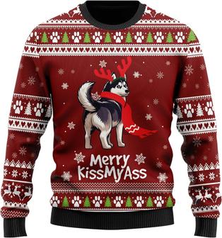 Husky Naughty Dog Ugly Christmas Sweater For Women - Thegiftio UK
