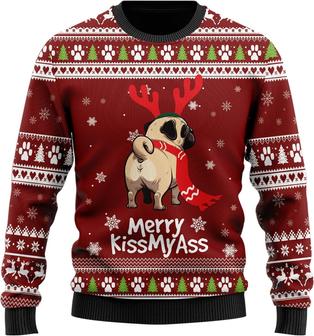 Pug Naughty Dog Ugly Christmas Sweater For Women - Thegiftio UK