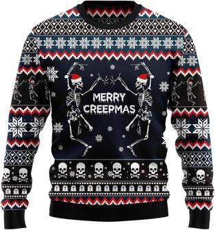 Skull Ugly Christmas Sweater for Men & Women , Sweater Crewneck Long Sleeve Top - Thegiftio UK