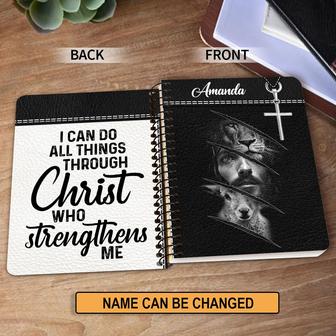 I Can Do All Things Through Christ Personalized Christian Spiral Notebook, Scripture Gifts For Christian | Mazezy