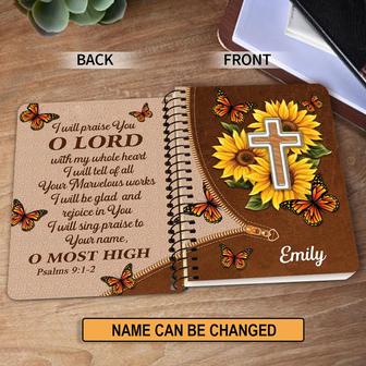 I Will Be Glad And Rejoice In You Personalized Sunflower Spiral Notebook, Christian Spiral Notebooks | Mazezy