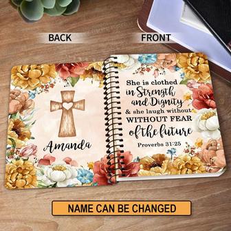 Personalized Flower Spiral Journal Proverbs 3125 Spiritual Gifts For Christian Women, Spiritual Gift Faith For Christians | Mazezy