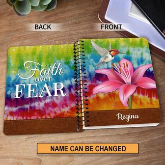 Personalized Spiral Notebook Faith Over Fear, Religious Spiral Notebooks | Mazezy