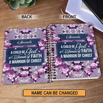 Personalized Spiral Notebook Roses And Butterfly A Woman Of Faith, Brilliant Gift For Christian Ladies | Mazezy
