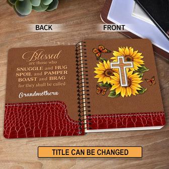 Personalized Sunflower Spiral Notebook Blessed Are Those Who Snuggle And Hug, Religious Spiral Notebooks | Mazezy
