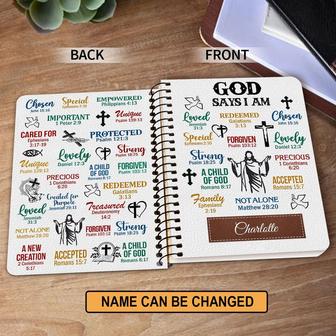What God Says About You Prayer Personalized Spiral Journal, Inspiration Gifts For Christian People | Mazezy