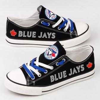 Toronto BIue Jays MLB Baseball 2 Gift For Fans Low Top Custom Canvas Shoes | Favorety UK