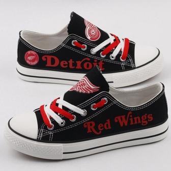 Detroit Red Wings NHL Hockey 1 Gift For Fans Low Top Custom Canvas Shoes | Favorety AU