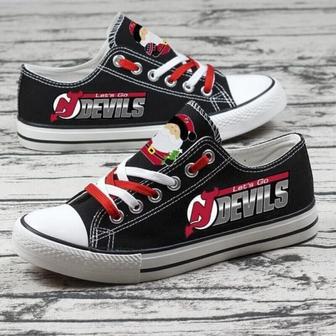 New Jersey DeviIs NHL Hockey 3 Gift For Fans Low Top Custom Canvas Shoes LT0376 | Favorety AU