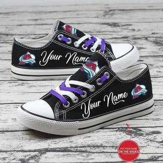 Personalized CoIorado AvaIanche NHL Hockey Gift For Fans Low Top Custom Canvas Shoes | Favorety CA